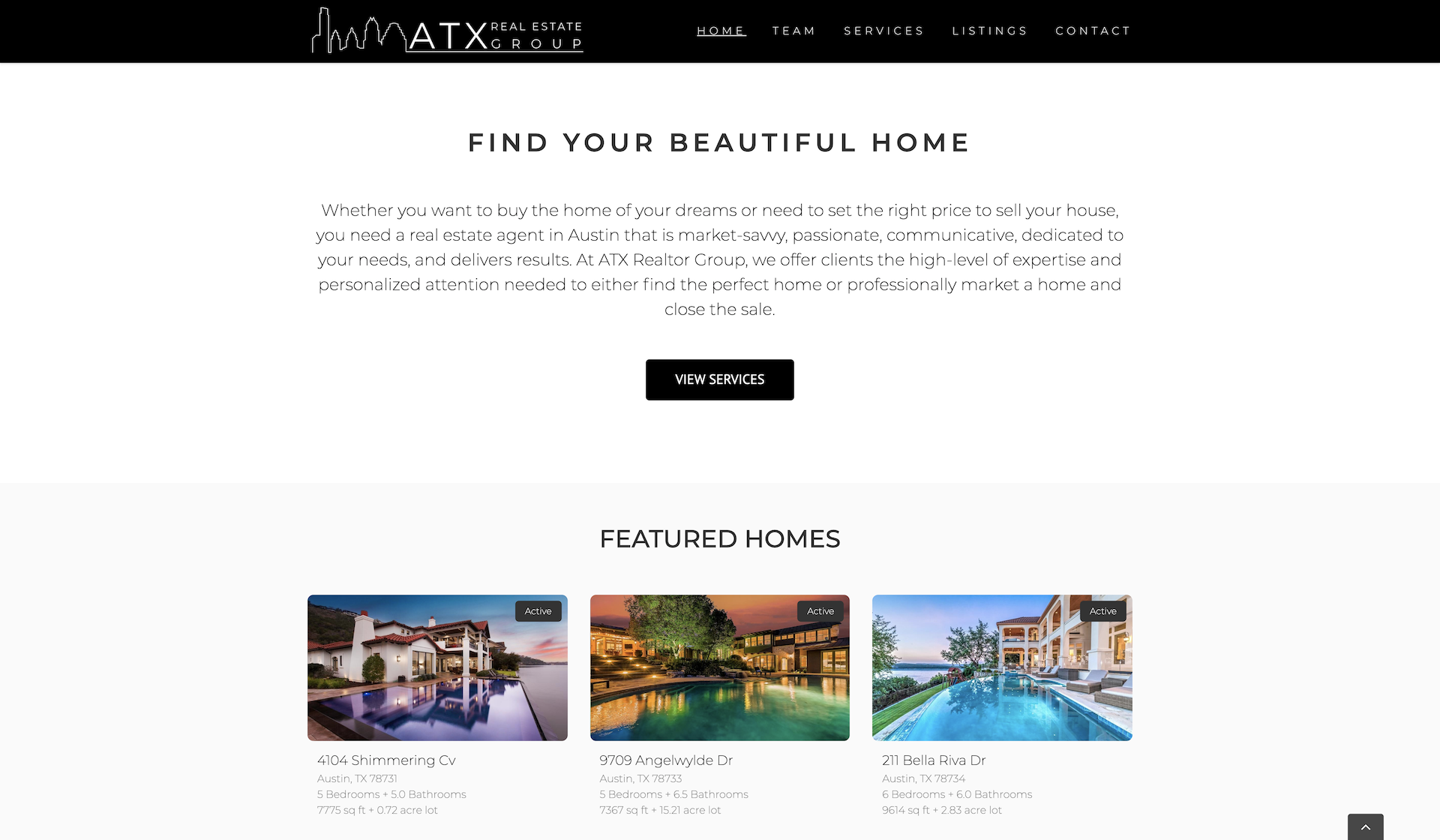 ATX Real Estate Group Website Example